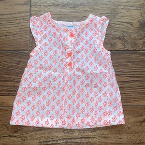 Carter's | Patterned Button-Up Top | Infant Girls | White & Orange | 9 months